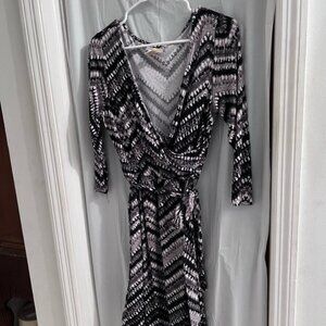 FADED glory wrap dress black and white size m